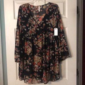 Floral long sleeve tunic/dress